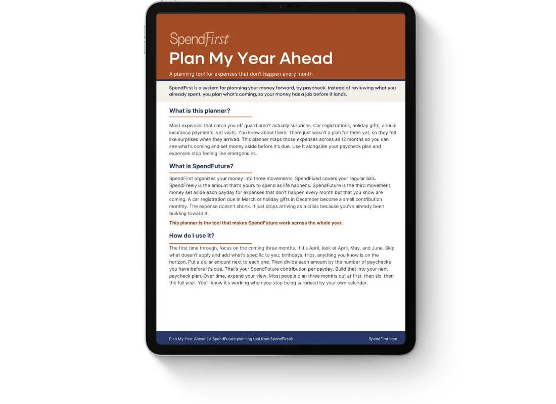 Plan My Year Ahead | A free planner from SpendFirst