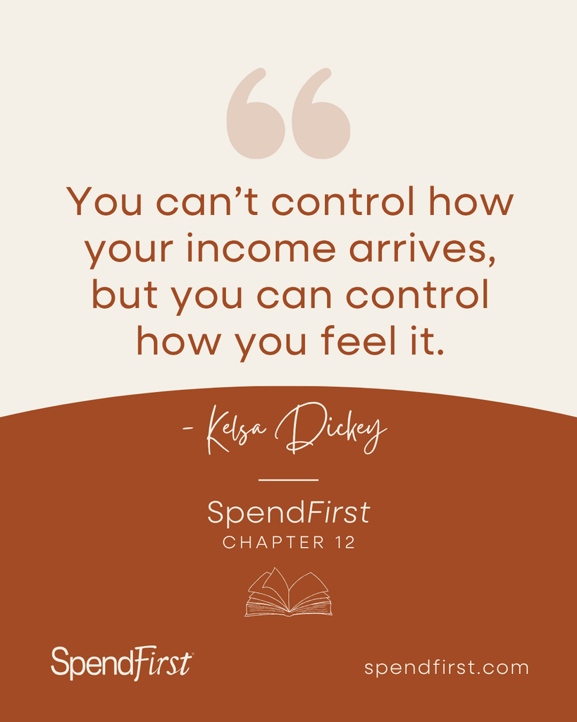 how to budget with irregular income quote card